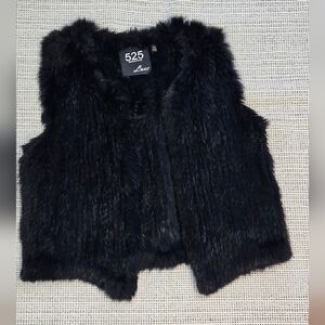 525 America Luxe Genuine Rabbit Fur Vest - Black